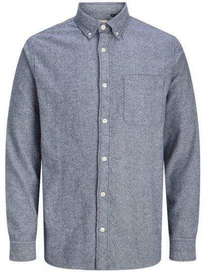 Jack & Jones Brook Twill Long Sleeve Shirt Night Sky - Cămăși - Cămăși Bărbați Mărimi Mari