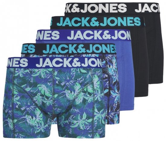  Jack & Jones Tropical Flowers Trunks 5-Pack Blue - Lenjerie intimă & costum baie - Lenjerie Intimă Bărbați Mărimi Mari