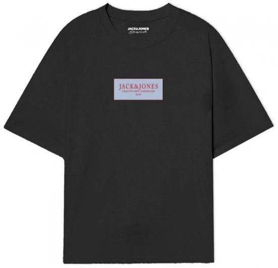 Jack & Jones Greene Crew Neck T-Shirt Black - Tricouri - Tricouri Bărbați Mărimi Mari