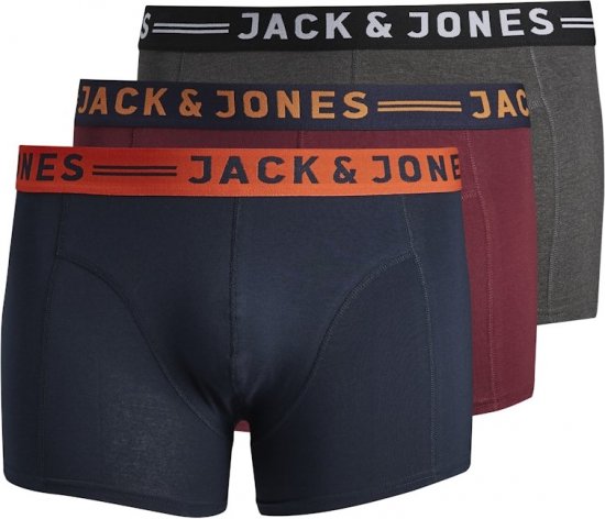 Jack & Jones LICHFIELD Trunks 3-Pack Burgundy - Lenjerie intimă & costum baie - Lenjerie Intimă Bărbați Mărimi Mari