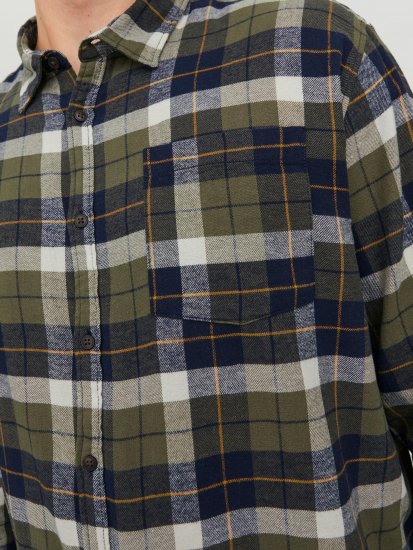Jack & Jones JOROWEN CHECK COMFORT Shirt Olive - Cămăși - Cămăși Bărbați Mărimi Mari