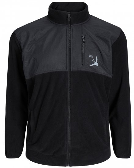 Jack & Jones JCOFILO POLARFLEECE with Zipper Black - Pulovere & hanorace - Pulovere & Hanorace Bărbați Mărimi Mari