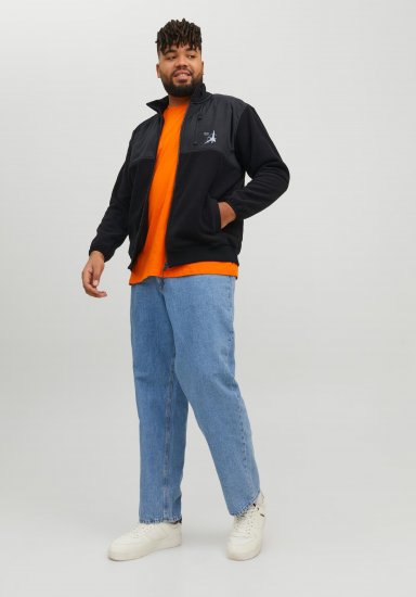 Jack & Jones JCOFILO POLARFLEECE with Zipper Black - Pulovere & hanorace - Pulovere & Hanorace Bărbați Mărimi Mari