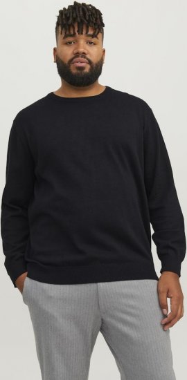 Jack & Jones BASIC Knitted Sweater Black - Pulovere & hanorace - Pulovere & Hanorace Bărbați Mărimi Mari