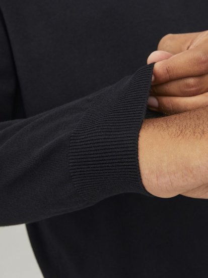 Jack & Jones BASIC Knitted Sweater Black - Pulovere & hanorace - Pulovere & Hanorace Bărbați Mărimi Mari