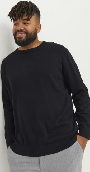 Jack & Jones BASIC Knitted Sweater Black - Pulovere & hanorace - Pulovere & Hanorace Bărbați Mărimi Mari