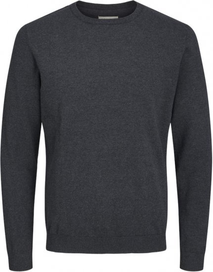 Jack & Jones BASIC Knitted Sweater Dark Grey Melange - Pulovere & hanorace - Pulovere & Hanorace Bărbați Mărimi Mari