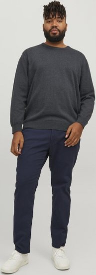 Jack & Jones BASIC Knitted Sweater Dark Grey Melange - Pulovere & hanorace - Pulovere & Hanorace Bărbați Mărimi Mari