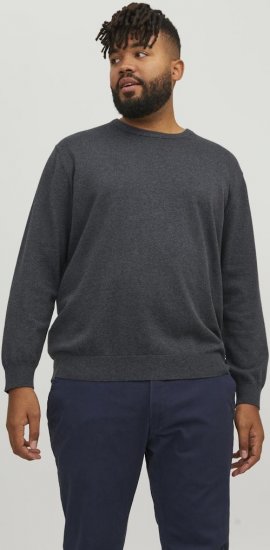 Jack & Jones BASIC Knitted Sweater Dark Grey Melange - Pulovere & hanorace - Pulovere & Hanorace Bărbați Mărimi Mari