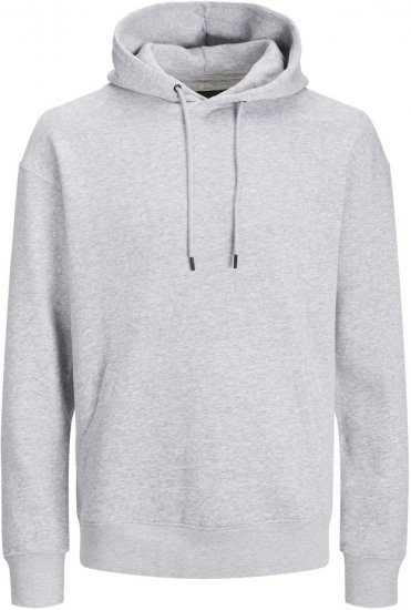 Jack & Jones BRADLEY Hoodie Light Grey Melange - Pulovere & hanorace - Pulovere & Hanorace Bărbați Mărimi Mari