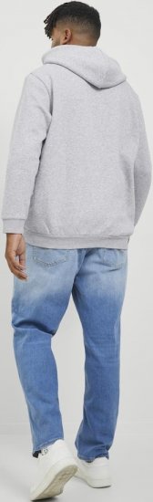Jack & Jones BRADLEY Hoodie Light Grey Melange - Pulovere & hanorace - Pulovere & Hanorace Bărbați Mărimi Mari