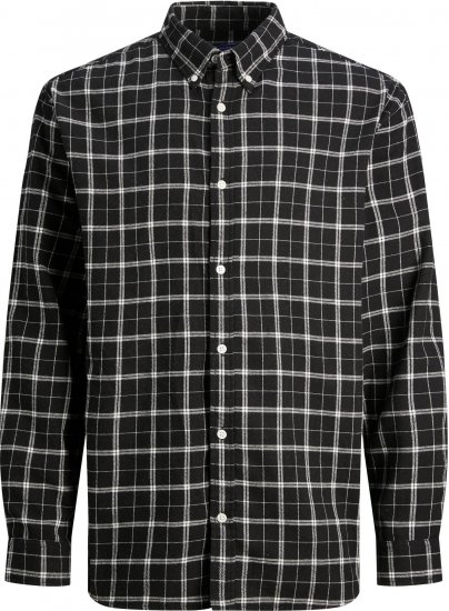 Jack & Jones JORCOZY FLANNEL CHECK SHIRT LS Black - Cămăși - Cămăși Bărbați Mărimi Mari