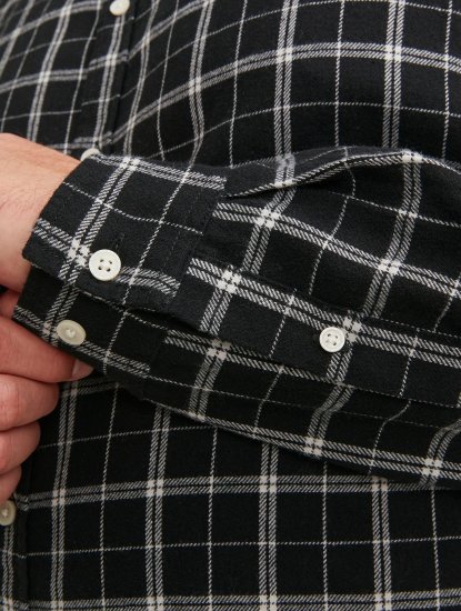 Jack & Jones JORCOZY FLANNEL CHECK SHIRT LS Black - Cămăși - Cămăși Bărbați Mărimi Mari