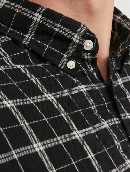 Jack & Jones JORCOZY FLANNEL CHECK SHIRT LS Black - Cămăși - Cămăși Bărbați Mărimi Mari