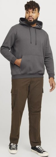 Jack & Jones BRADLEY Hoodie Grey - Pulovere & hanorace - Pulovere & Hanorace Bărbați Mărimi Mari