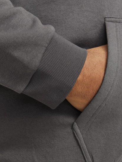 Jack & Jones BRADLEY Hoodie Grey - Pulovere & hanorace - Pulovere & Hanorace Bărbați Mărimi Mari