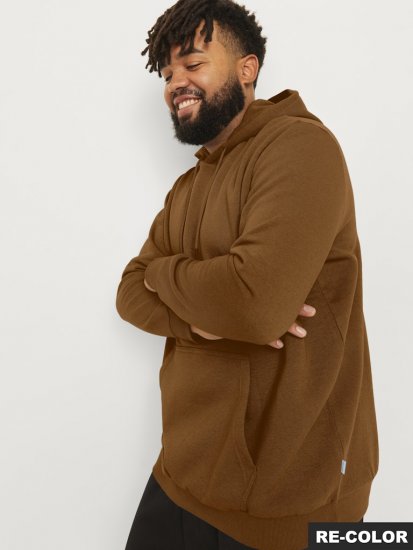 Jack & Jones BRADLEY Hoodie Brown - Pulovere & hanorace - Pulovere & Hanorace Bărbați Mărimi Mari