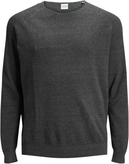 Jack & Jones HILL Knitted Sweater Dark Grey Melange - Pulovere & hanorace - Pulovere & Hanorace Bărbați Mărimi Mari