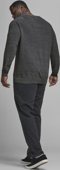 Jack & Jones HILL Knitted Sweater Dark Grey Melange - Pulovere & hanorace - Pulovere & Hanorace Bărbați Mărimi Mari