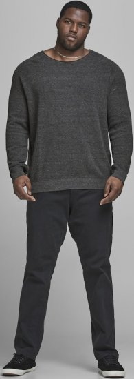 Jack & Jones HILL Knitted Sweater Dark Grey Melange - Pulovere & hanorace - Pulovere & Hanorace Bărbați Mărimi Mari