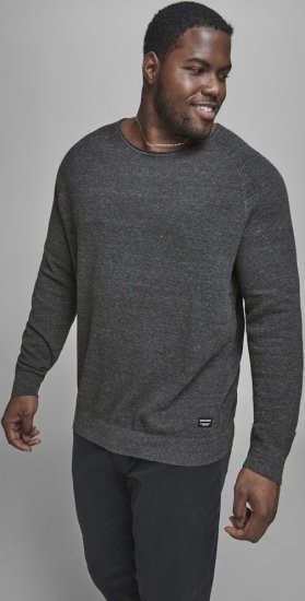 Jack & Jones HILL Knitted Sweater Dark Grey Melange - Pulovere & hanorace - Pulovere & Hanorace Bărbați Mărimi Mari