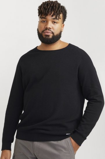 Jack & Jones HILL Knitted Sweater Black - Pulovere & hanorace - Pulovere & Hanorace Bărbați Mărimi Mari
