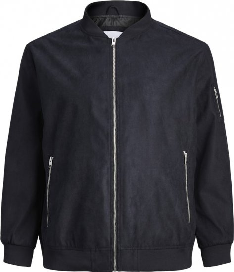 Jack & Jones ROCKY Faux Suede Bomber Jacket Jet Black - Geci - Geci Bărbați Mărimi Mari