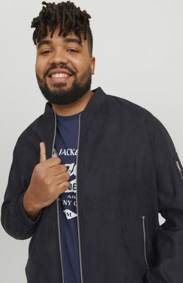 Jack & Jones ROCKY Faux Suede Bomber Jacket Jet Black - Geci - Geci Bărbați Mărimi Mari