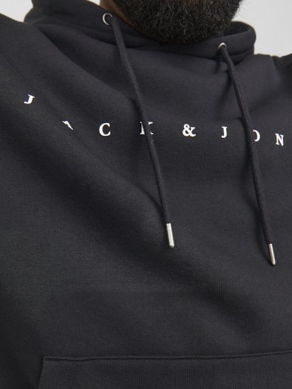 Jack & Jones STAR Hoodie Black - Pulovere & hanorace - Pulovere & Hanorace Bărbați Mărimi Mari
