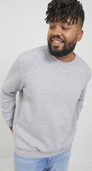 Jack & Jones BRADLEY Sweatshirt Light Grey Melange - Pulovere & hanorace - Pulovere & Hanorace Bărbați Mărimi Mari