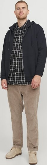 Jack & Jones BRADLEY Zip Hoodi Black - Pulovere & hanorace - Pulovere & Hanorace Bărbați Mărimi Mari
