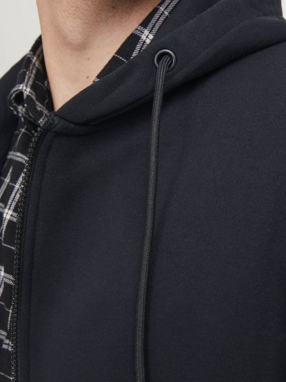 Jack & Jones BRADLEY Zip Hoodi Black - Pulovere & hanorace - Pulovere & Hanorace Bărbați Mărimi Mari