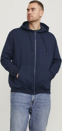 Jack & Jones BRADLEY Zip Hoodie Navy Blazer - Pulovere & hanorace - Pulovere & Hanorace Bărbați Mărimi Mari