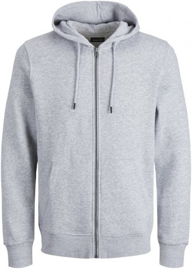 Jack & Jones BRADLEY Zip Hoodie Light Grey Melange - Pulovere & hanorace - Pulovere & Hanorace Bărbați Mărimi Mari