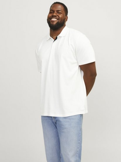 Jack & Jones Rodney Short Sleeve Polo White - Tricouri polo - Tricouri Polo Bărbați Mărimi Mari