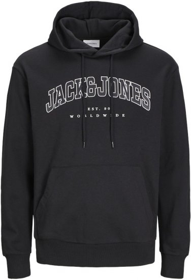 Jack & Jones CALEB Hoodie Black - Pulovere & hanorace - Pulovere & Hanorace Bărbați Mărimi Mari