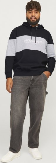 Jack & Jones LEGACY 2 Color Hoodie Black - Pulovere & hanorace - Pulovere & Hanorace Bărbați Mărimi Mari