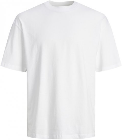 Jack & Jones BRADLEY T-Shirt White - Tricouri - Tricouri Bărbați Mărimi Mari