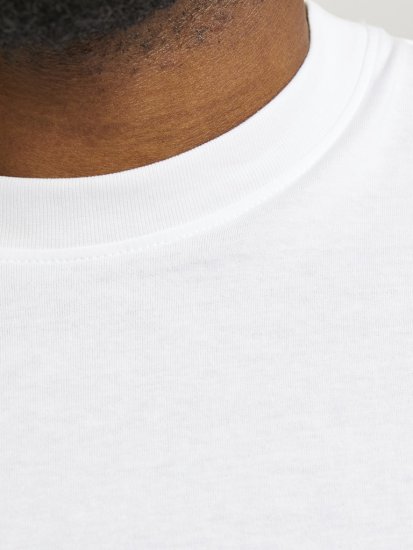 Jack & Jones BRADLEY T-Shirt White - Tricouri - Tricouri Bărbați Mărimi Mari