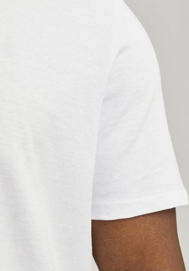 Jack & Jones BRADLEY T-Shirt White - Tricouri - Tricouri Bărbați Mărimi Mari