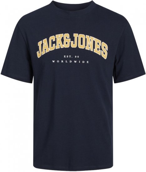 Jack & Jones CALEB VARSITY O-Neck T-Shirt Navy Blazer - Tricouri - Tricouri Bărbați Mărimi Mari