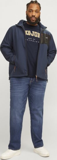 Jack & Jones CALEB VARSITY O-Neck T-Shirt Navy Blazer - Tricouri - Tricouri Bărbați Mărimi Mari