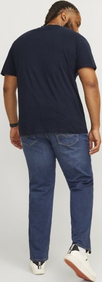 Jack & Jones CALEB VARSITY O-Neck T-Shirt Navy Blazer - Tricouri - Tricouri Bărbați Mărimi Mari