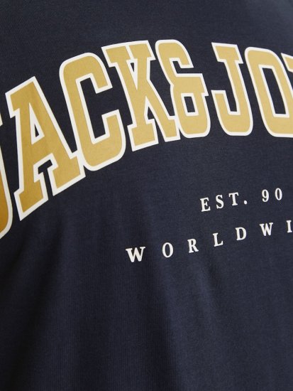 Jack & Jones CALEB VARSITY O-Neck T-Shirt Navy Blazer - Tricouri - Tricouri Bărbați Mărimi Mari