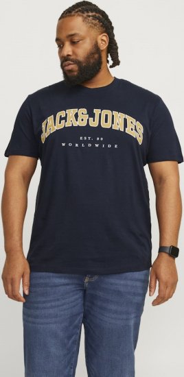 Jack & Jones CALEB VARSITY O-Neck T-Shirt Navy Blazer - Tricouri - Tricouri Bărbați Mărimi Mari