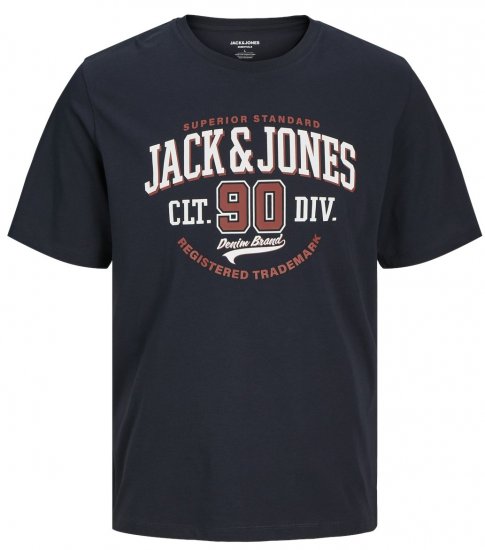 Jack & Jones LOGO O-Neck T-Shirt Dark Navy - Tricouri - Tricouri Bărbați Mărimi Mari