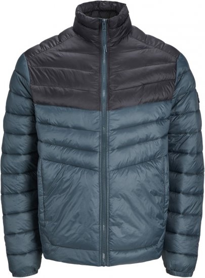 Jack & Jones SPRINT Black Blocking Quilted Collar Jacket Teal - Geci - Geci Bărbați Mărimi Mari
