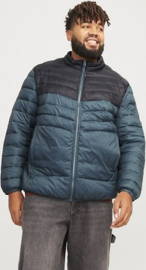 Jack & Jones SPRINT Black Blocking Quilted Collar Jacket Teal - Geci - Geci Bărbați Mărimi Mari