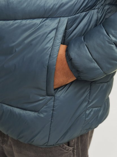 Jack & Jones SPRINT Black Blocking Quilted Collar Jacket Teal - Geci - Geci Bărbați Mărimi Mari