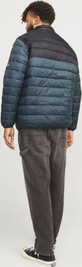 Jack & Jones SPRINT Black Blocking Quilted Collar Jacket Teal - Geci - Geci Bărbați Mărimi Mari